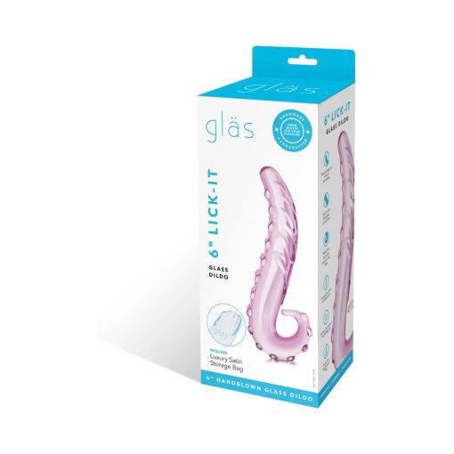 Glas 6 In. Lick-It Glass Dildo Pink - Image 8