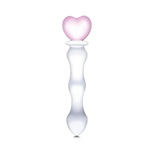 Glas 8 In. Sweetheart Glass Dildo With Pink Heart-Shaped Handle - Image 2