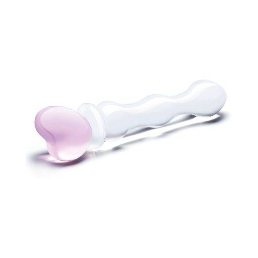 Glas 8 In. Sweetheart Glass Dildo With Pink Heart-Shaped Handle - Image 3