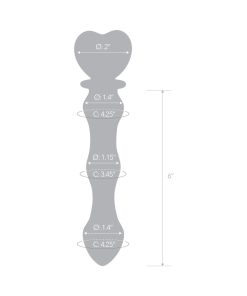Glas 8 In. Sweetheart Glass Dildo With Pink Heart-Shaped Handle