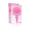 The 9'S Cottontails Silicone Bunny Tail Butt Plug Beaded Pink
