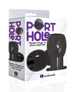 The 9'S Port Hole Hollow Butt Plug Black