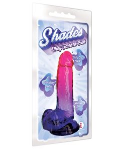 Shades Large 8In Jelly Tpr Gradient Dong Pink And Plum