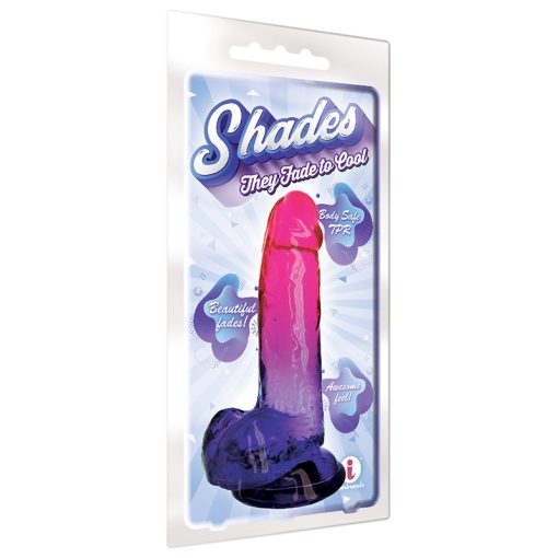 Shades Large 8In Jelly Tpr Gradient Dong Pink And Plum