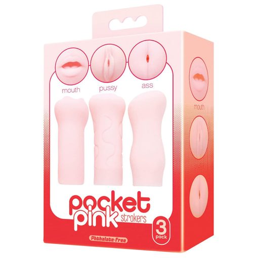 The 9'S Pocket Pink Mini Masturbator Trio