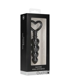 Ouch! Silicone Anal Love Beads Black