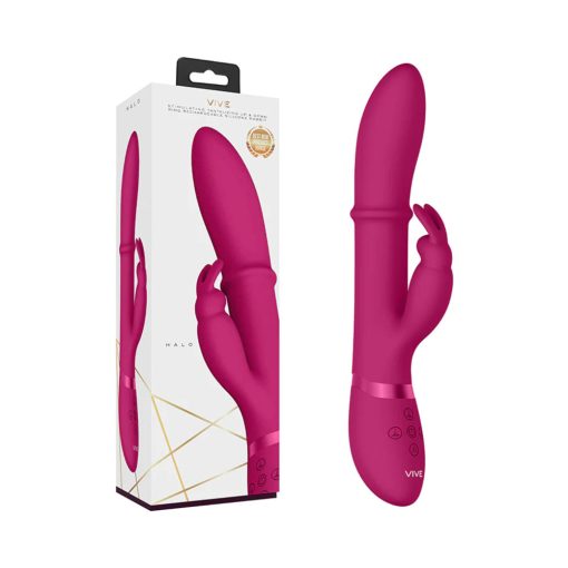 Vive Halo – Stimulating Ring Rechargeable G-Spot Rabbit Vibrator (Pink)