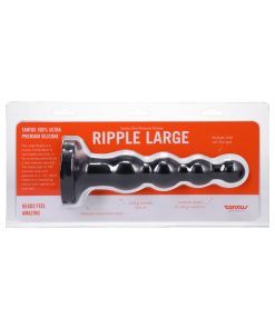 Tantus Ripple Large Beaded Anal Plug Black