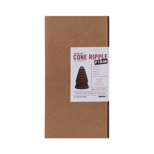 Tantus Cone Ripple Firm Dildo Garnet (Box) - Image 3