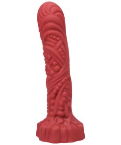 Tantus Groove Textured Dildo True Blood Red (Bag)