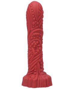 Tantus Groove Textured Dildo True Blood Red (Bag)