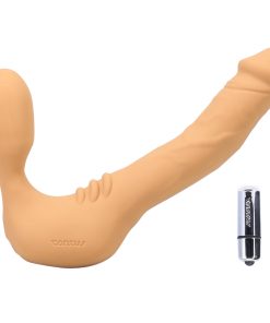 Tantus Real Strapless Slim Vibrating Strap-On Dildo Honey