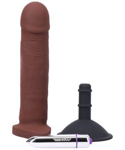 Tantus Alan O2 Dual Density Vibrating Dildo Kit Espresso (Bag)