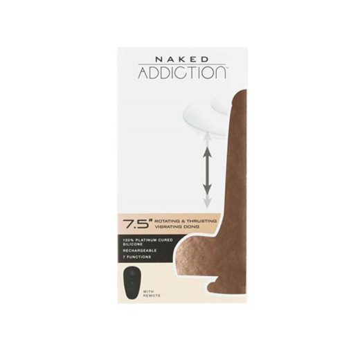 Naked Addiction The Freak 7.5 In. Rotating & Thrusting Vibrating Dildo Beige