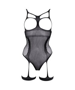 Le Desir Bliss Open-Cup Strappy Gartered Teddy Black O/S