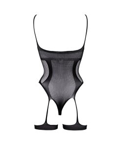 Le Desir Bliss Open-Cup Strappy Gartered Teddy Black O/S