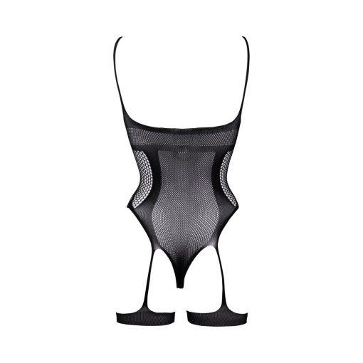 Le Desir Bliss Open-Cup Strappy Gartered Teddy Black O/S - Image 6