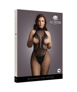Le Desir Fishnet And Lace Bodystocking Black Queen Size