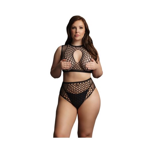 Le Desir Duo Net Keyhole Bra Set Black Queen Size - Image 2