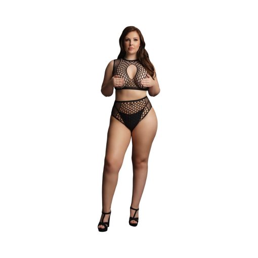 Le Desir Duo Net Keyhole Bra Set Black Queen Size - Image 4