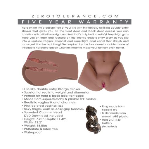 Zero Tolerance Channel Heart Realistic Dual Entry Body Stroker With Movie Download - Image 12