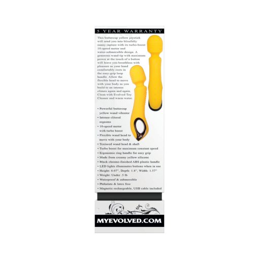 Evolved Buttercup Rechargeable Silicone Wand Vibrator Yellow - Image 8