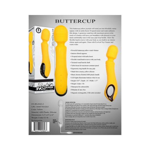 Evolved Buttercup Rechargeable Silicone Wand Vibrator Yellow - Image 9