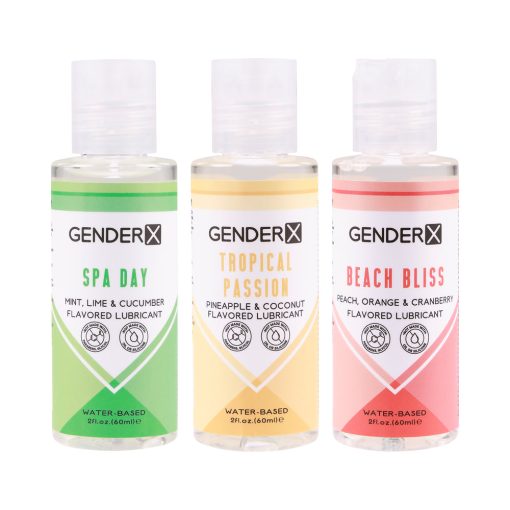 Flavored Lube Travel Pack – Water-Based Tropical Gel 3-Pack by Gender X - Image 2