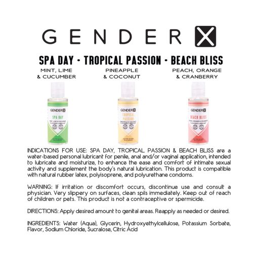 Flavored Lube Travel Pack – Water-Based Tropical Gel 3-Pack by Gender X - Image 9