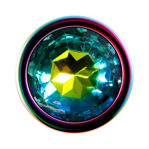Evolved Rainbow Metal Anal Plug With Rainbow Gemstone Base Medium - Image 4