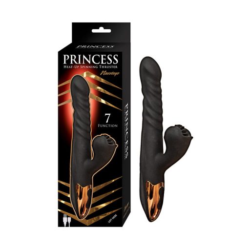 Princess Heat-Up Spinning Thruster – Thrusting & Rotating Vibrator (Black)