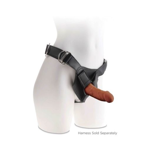 King Cock Plus 6 In. Triple Density Cock Realistic Dildo With Suction Cup Brown - Image 3