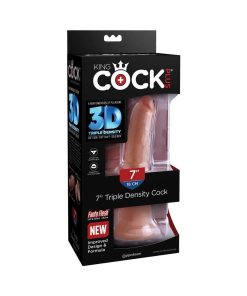 King Cock Plus 7 In. Triple Density Cock Realistic Dildo With Suction Cup Tan
