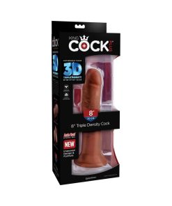 King Cock Plus 8 In. Triple Density Cock Realistic Dildo With Suction Cup Brown