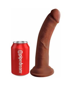 King Cock Plus 8 In. Triple Density Cock Realistic Dildo With Suction Cup Brown