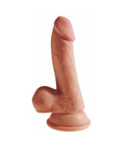 King Cock Plus 6.5 In. Triple Density Cock With Balls Realistic Suction Cup Dildo Tan