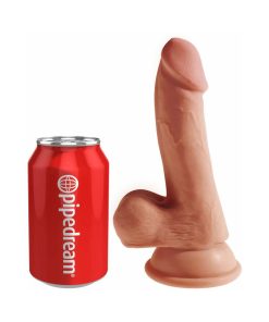 King Cock Plus 6.5 In. Triple Density Cock With Balls Realistic Suction Cup Dildo Tan