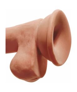 King Cock Plus 6.5 In. Triple Density Cock With Balls Realistic Suction Cup Dildo Tan