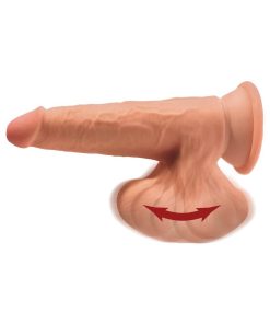 King Cock Plus 7 In. Triple Density Cock With Swinging Balls Dildo Tan