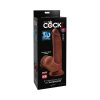 King Cock Plus 8 In. Triple Density Cock With Swinging Balls Dildo Brown
