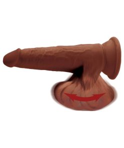 King Cock Plus 8 In. Triple Density Cock With Swinging Balls Dildo Brown