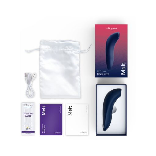 We-Vibe Melt Rechargeable Silicone Pleasure Air Clitoral Stimulator Midnight Blue - Image 11
