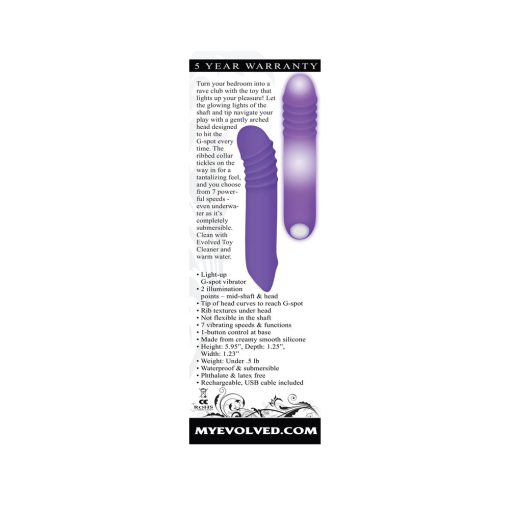 Evolved The G-Rave Light-Up Rechargeable Silicone G-Spot Vibrator Purple - Image 9