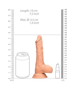 Realrock Realistic 7 In. Dildo With Balls And Suction Cup Beige