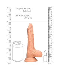 RealRock Realistic 8 In. Dildo With Balls & Suction Cup – Beige