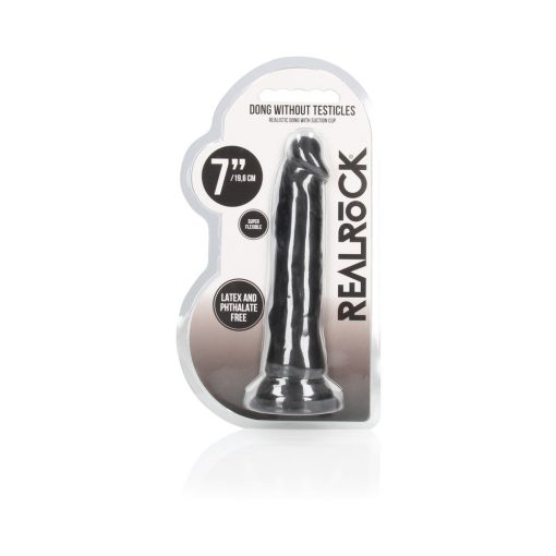 Realrock Realistic 7 In. Dildo With Suction Cup Black