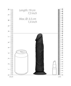 Realrock Realistic 7 In. Dildo With Suction Cup Black