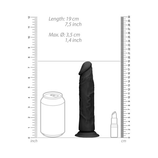 Realrock Realistic 7 In. Dildo With Suction Cup Black - Image 10