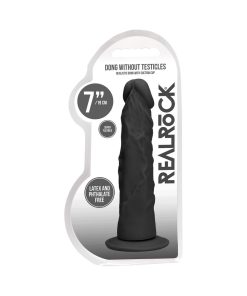 Realrock Realistic 7 In. Dildo With Suction Cup Black