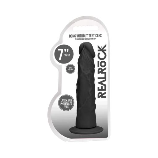 Realrock Realistic 7 In. Dildo With Suction Cup Black - Image 12